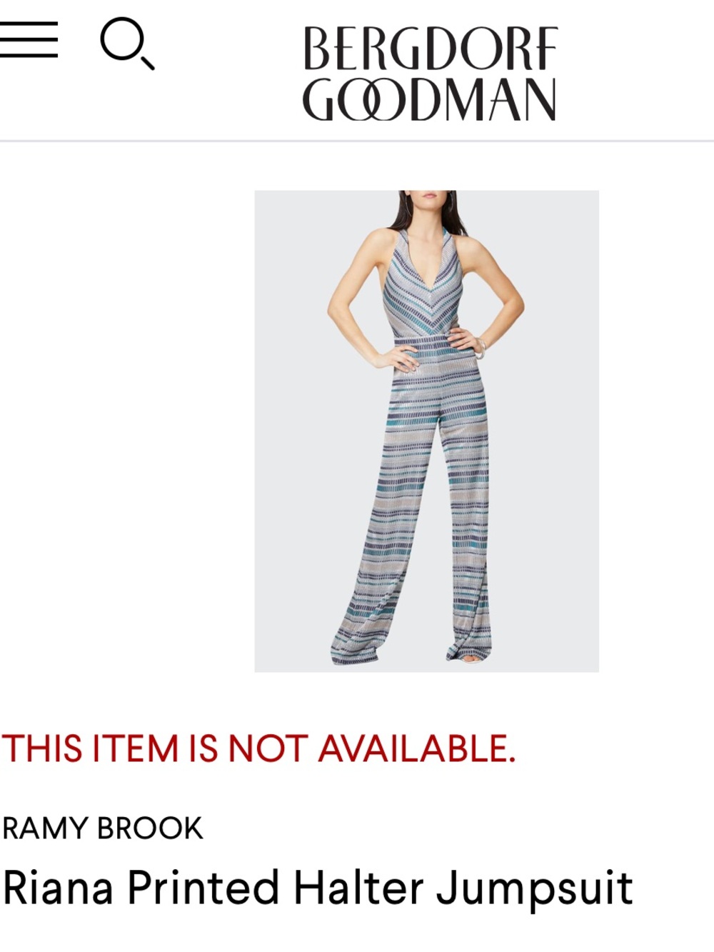 Ramy Brook Striped Halter Jumpsuit in Blue, Gray and Teal - Picture 2 of 8